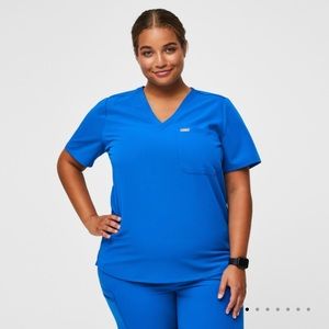 FIGS Catarina Scrub Top Royal Blue